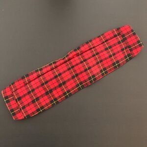 Vintage Preppy tartan plaid red black cummerbund